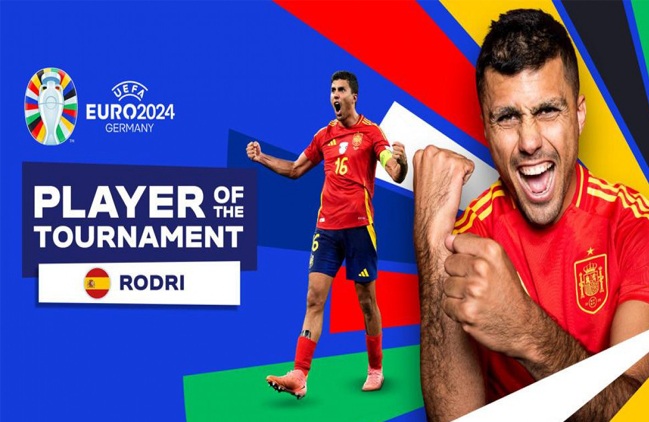 স্প্যানিশ মিডফিল্ডার রড্রি ইউরো ২০২৪’র সেরা খেলোয়াড় নির্বাচিত